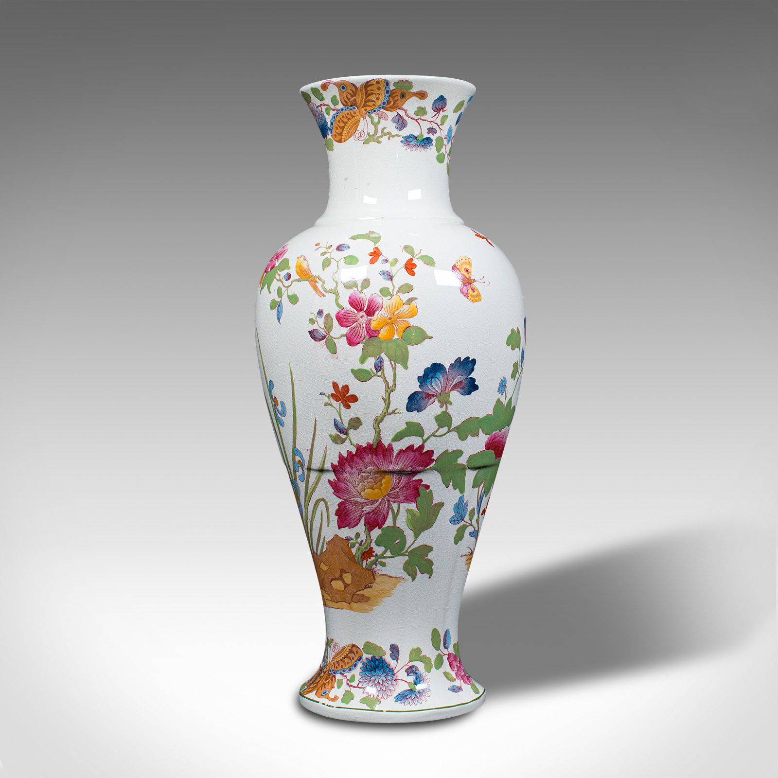 Antique Baluster Posy Vase, English, Ceramic, Decorative, Flower Urn, Circa 1920 photo for sale