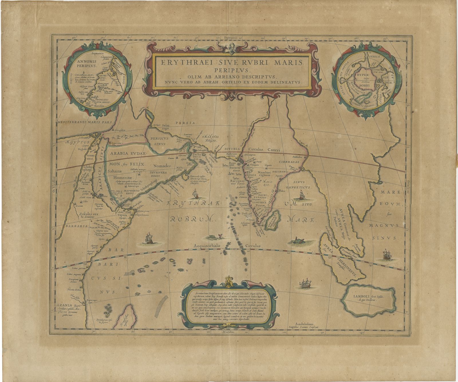 Antique Map Of The Indian Ocean By Janssonius (C.1660)