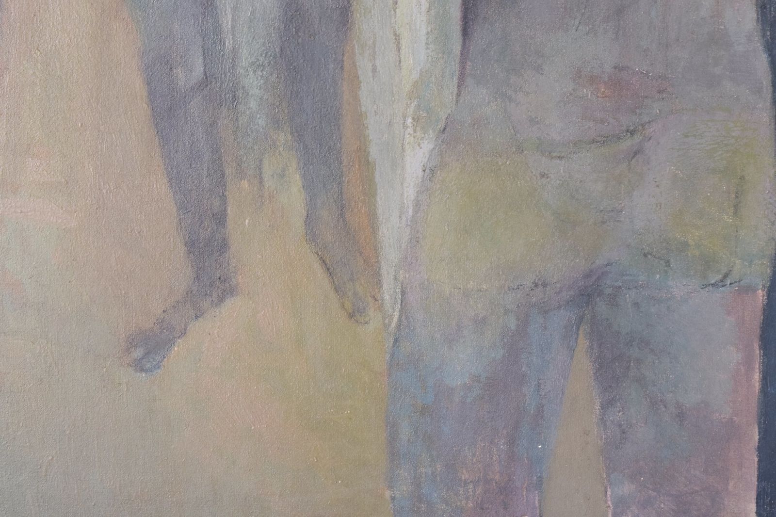 Volgeling Van Keith Vaughan – Naoorlogs Schilderij Van Badende Figuren photo vintage