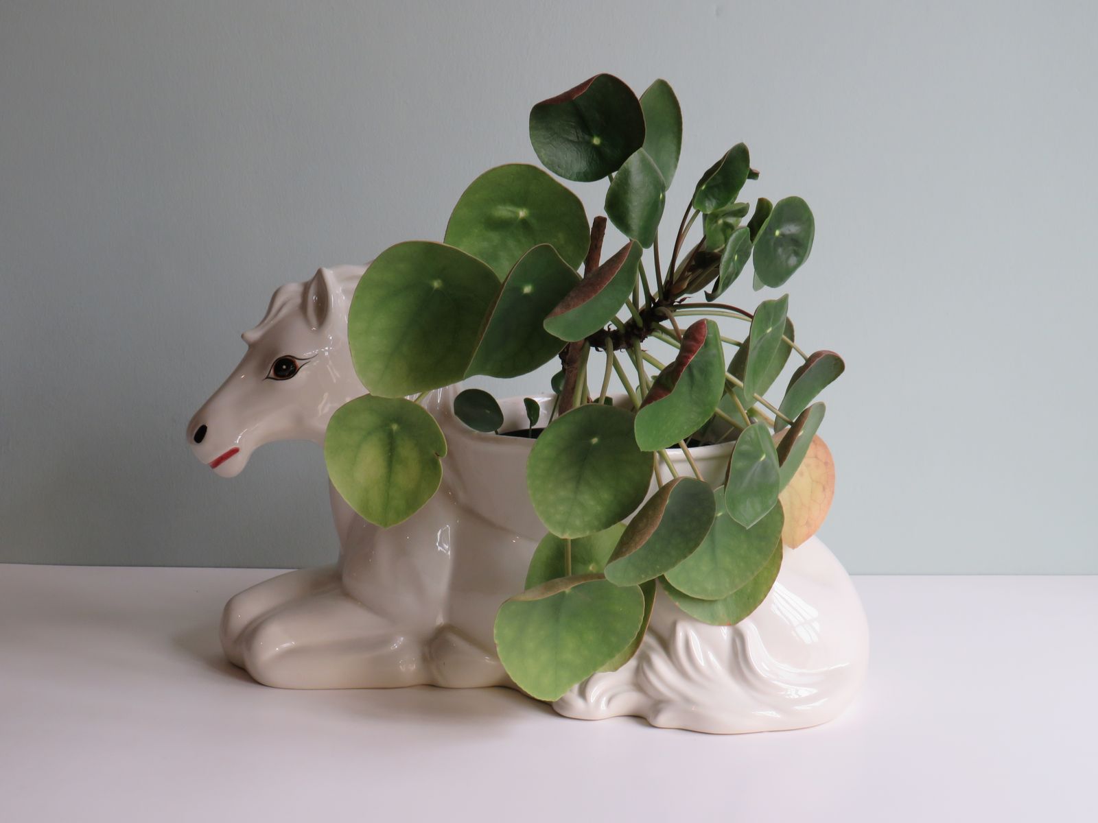 Large Planter In White Glazed Ceramic, 1950s photo vintage