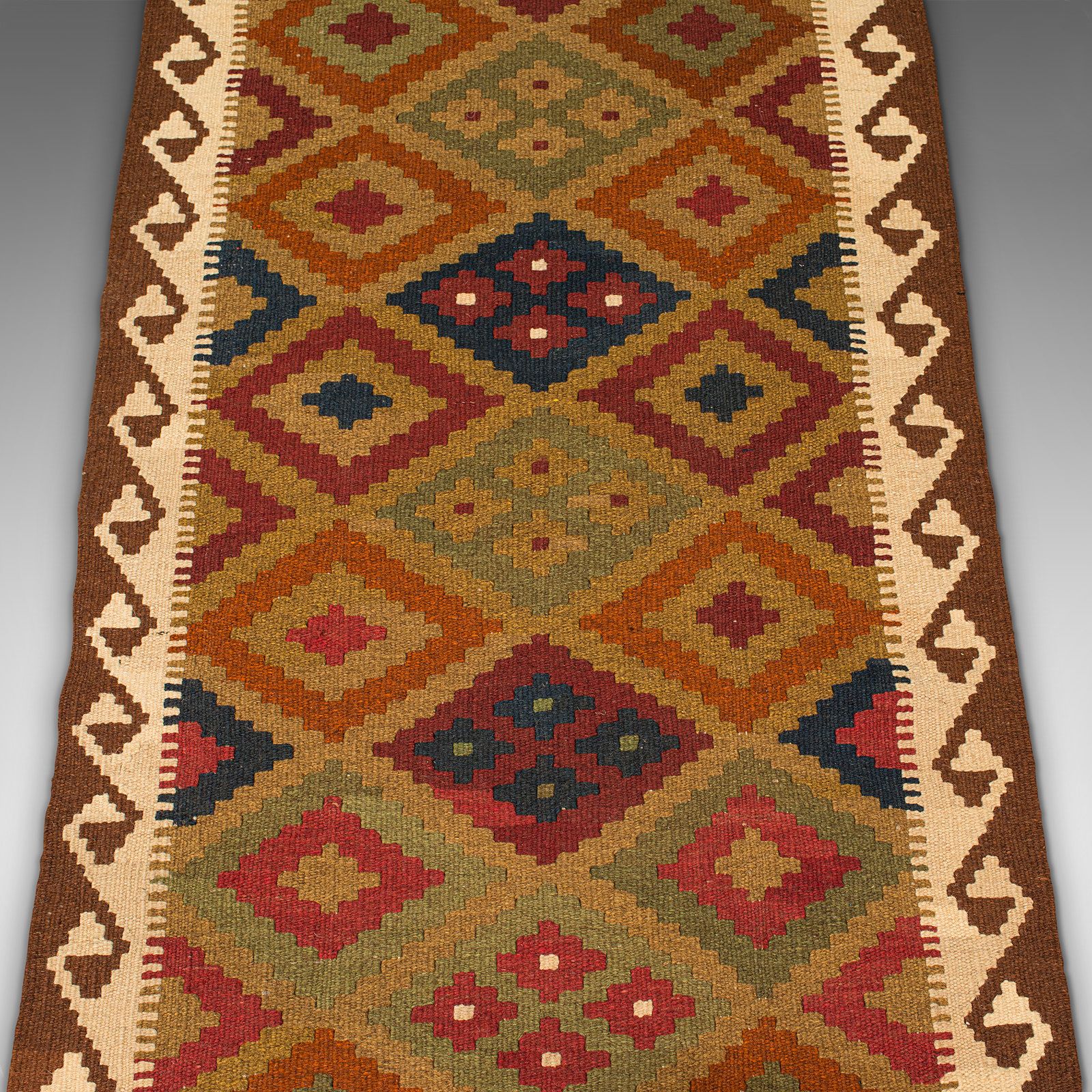 Long Vintage Maimana Kilim Runner, Caucasian, Decorative Carpet, Hallway Rug photo vintage