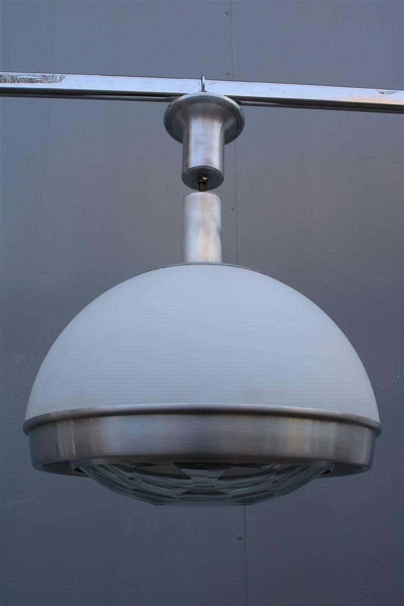 Pia Guidetti Crippa Chandelier For Lumi Italian Design White Silver Diamond Lens photo for sale