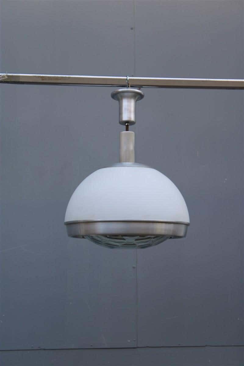 Pia Guidetti Crippa Chandelier For Lumi Italian Design White Silver Diamond Lens photo Lighting