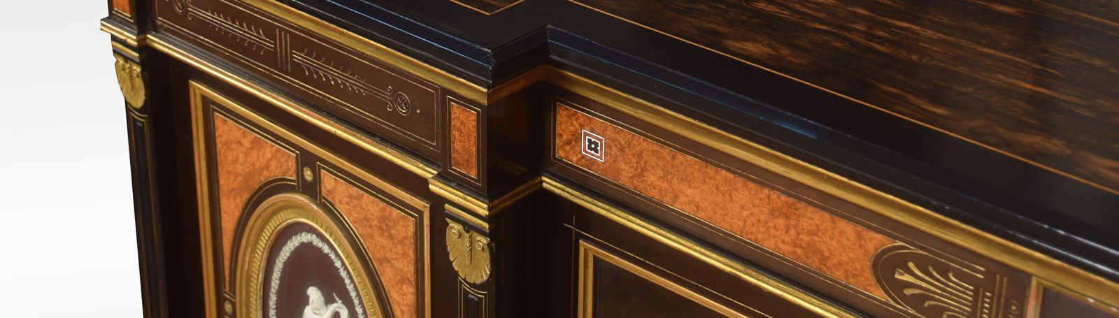 Furniture Superb Exhibition Quality 19th Century English Coromandel Cabinet By Lamb Of Manchester photo