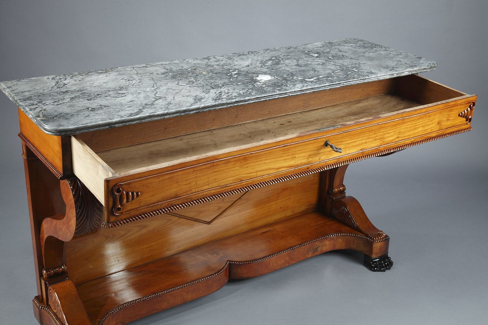 Grande console en bois de cerisier, XIXe siècle photo 3838.0