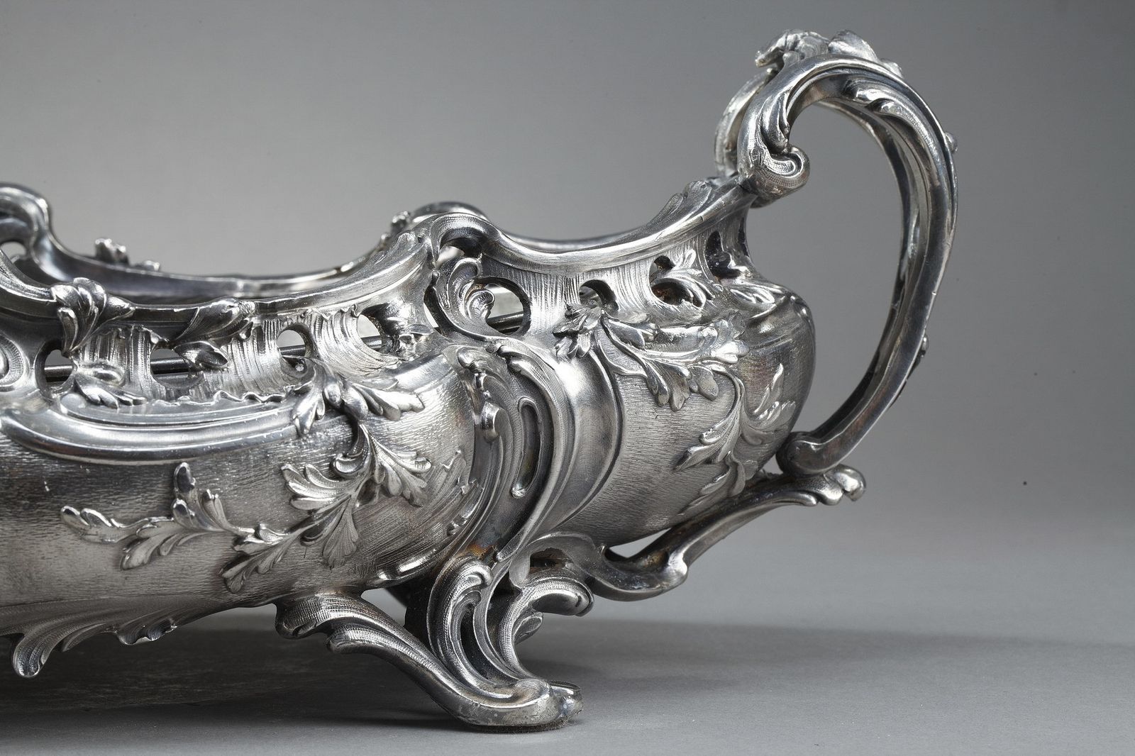photo for sale Silver Plated Bronze Jardinière In The Louis XV Style, 19th Century