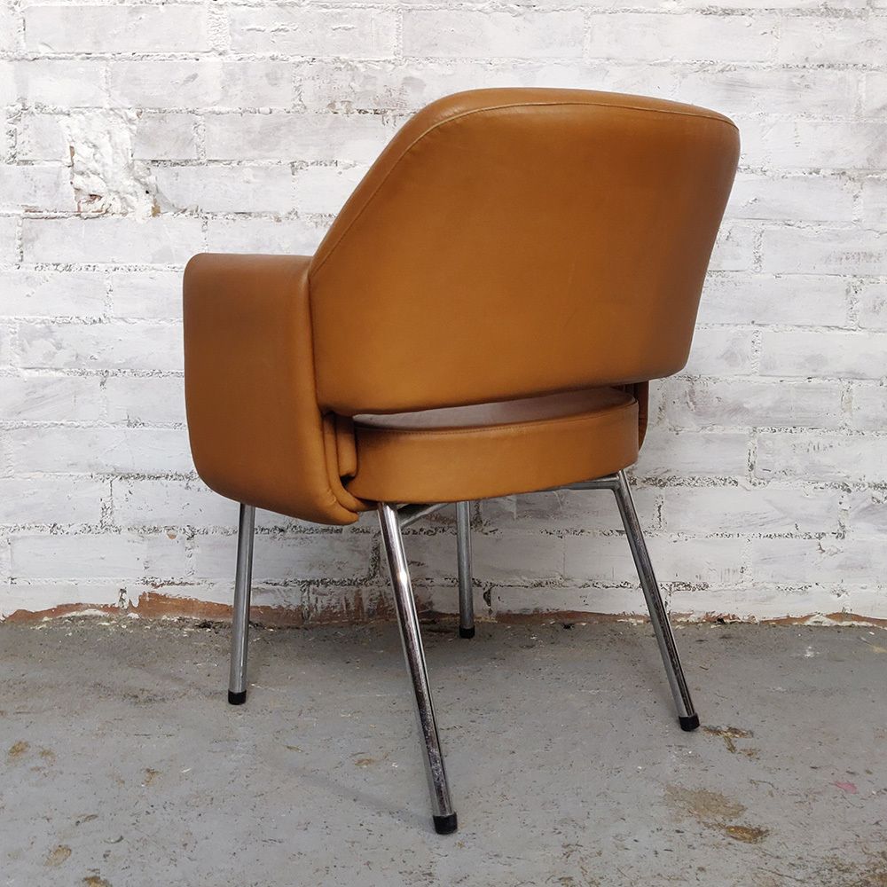 photo for sale Deauville Leather Vintage Armchair By Marc And Pierre Simon For Airborne, 1960s