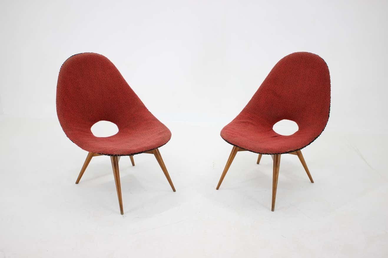 Pair Of Rare Design Fibreglass Chairs / Czechoslovakia, 1960s photo Furniture