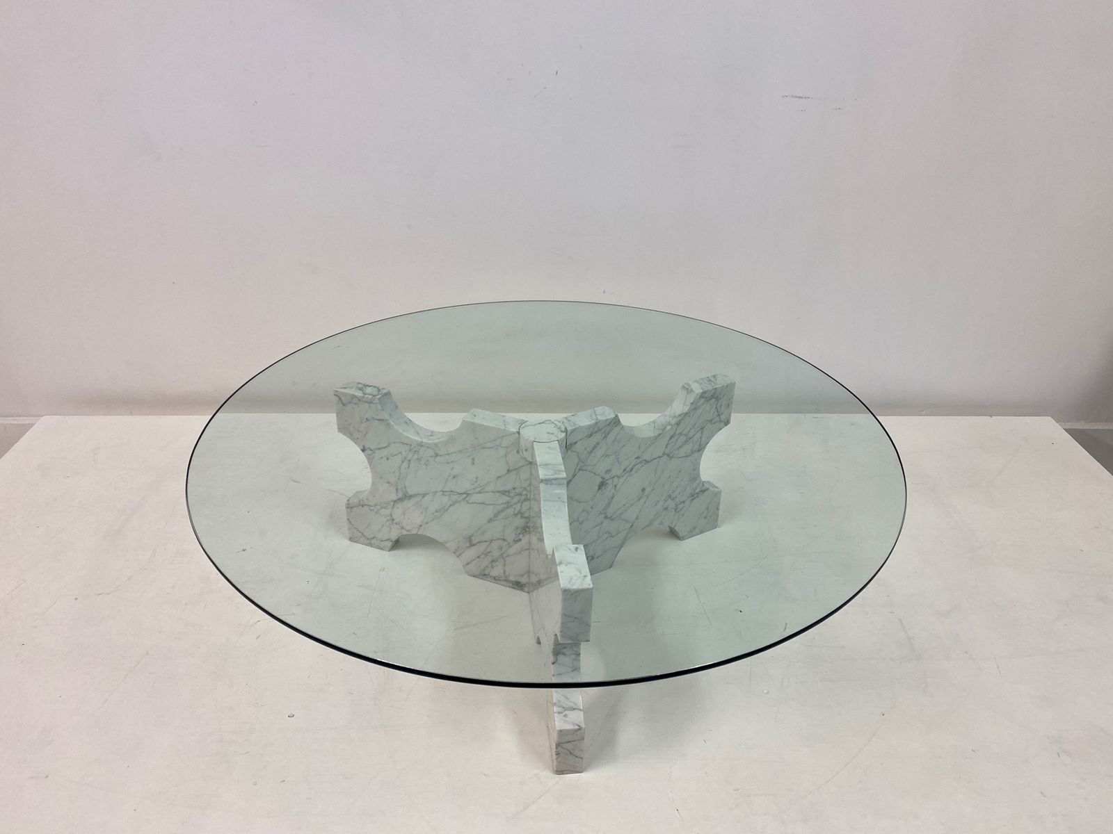1970s Italian Carrara Marble Coffee Table photo furniture