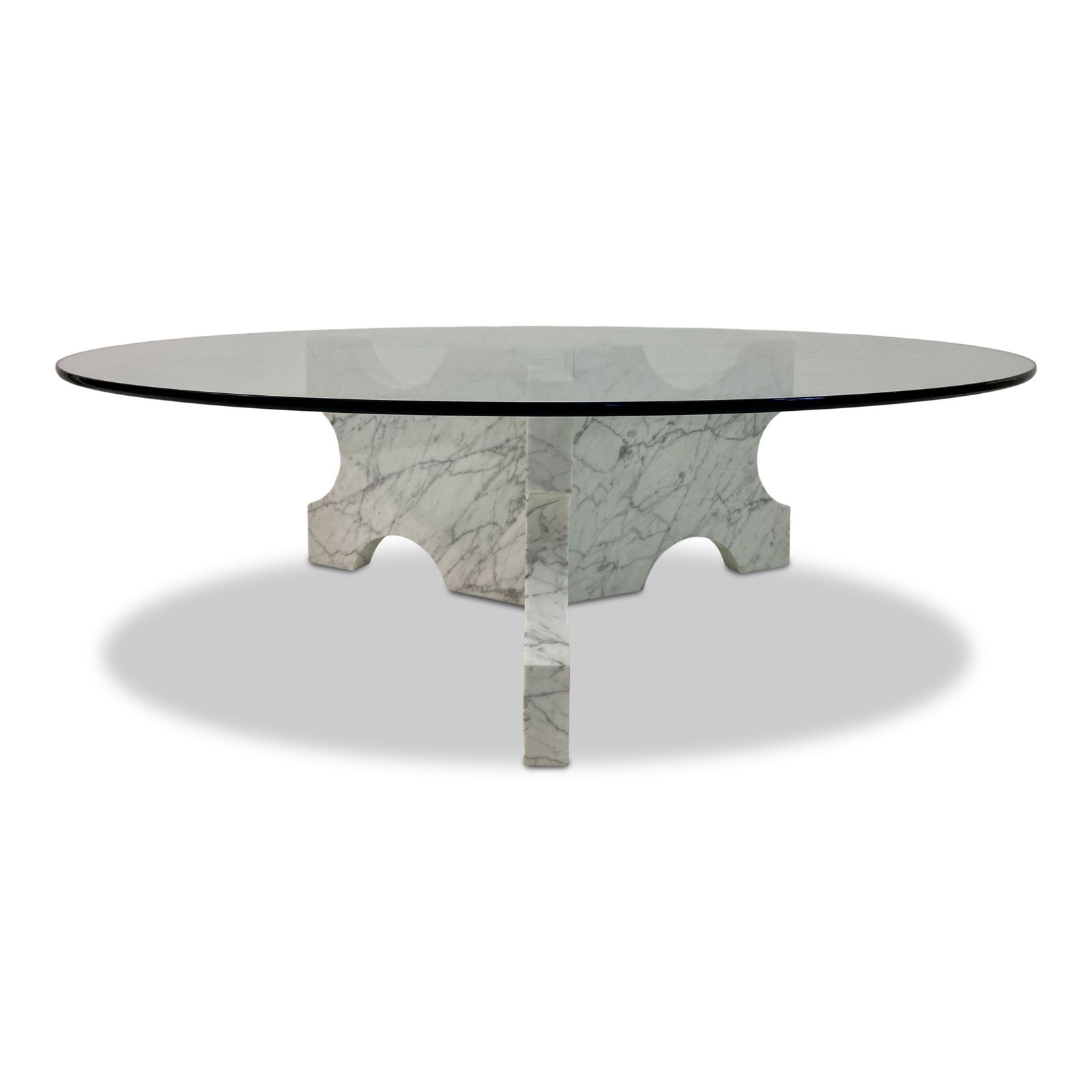 1970s Italian Carrara Marble Coffee Table
