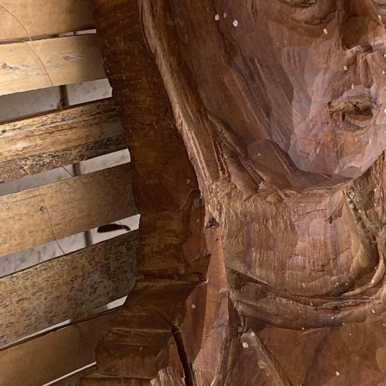 photo vinterior Sculpture In Wood, Old Patina, France 1970