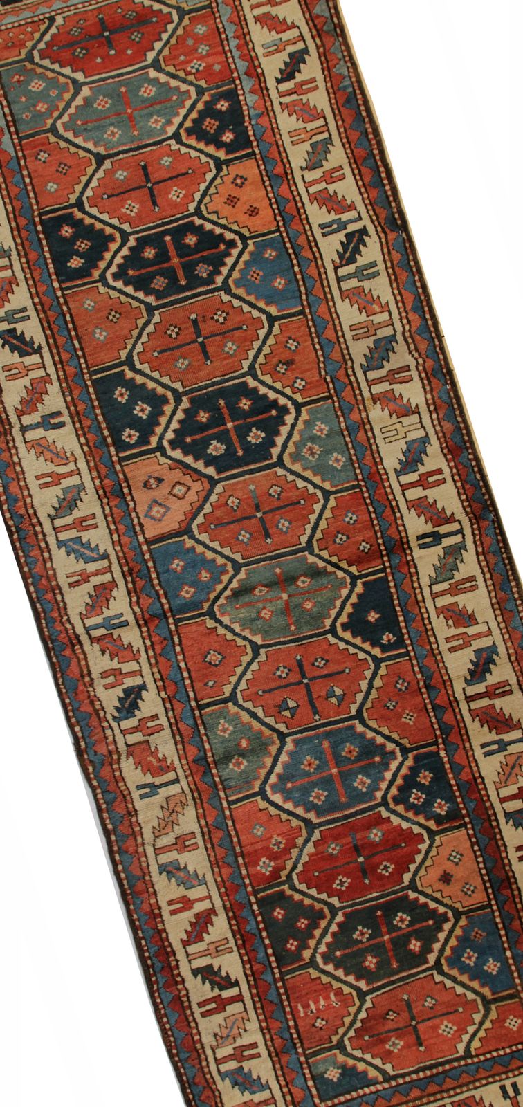 Antique Hand Made Caucasian Shirvan Runner Rug 119x343cm photo buy