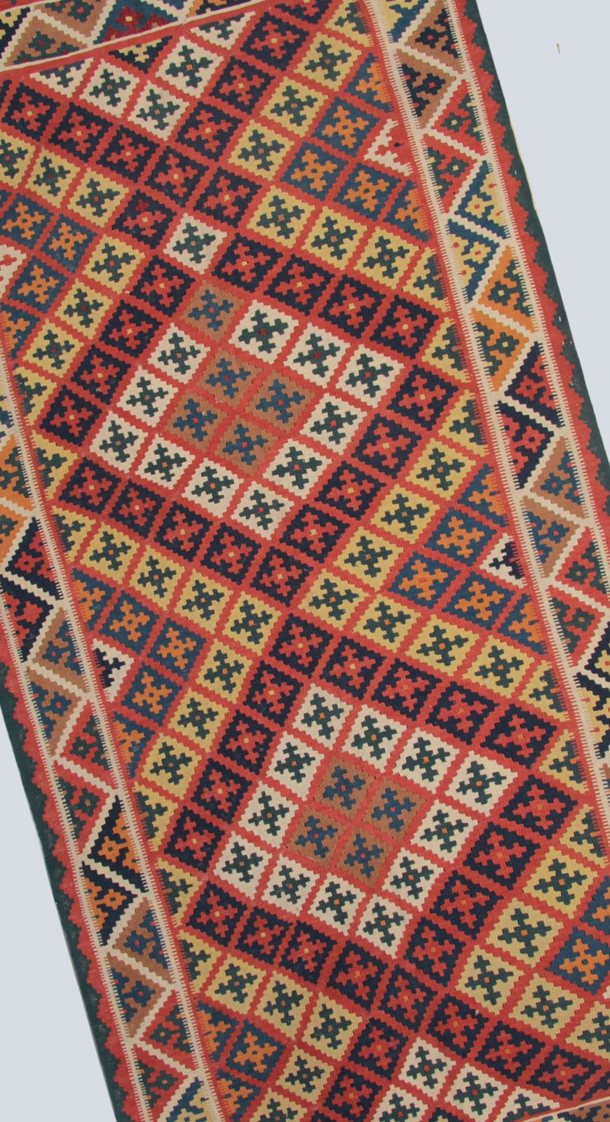 Traditional Antique Turkish Kilim Rug, Handwoven Geometric Flat Weave Rug 147x300 Cm photo buy