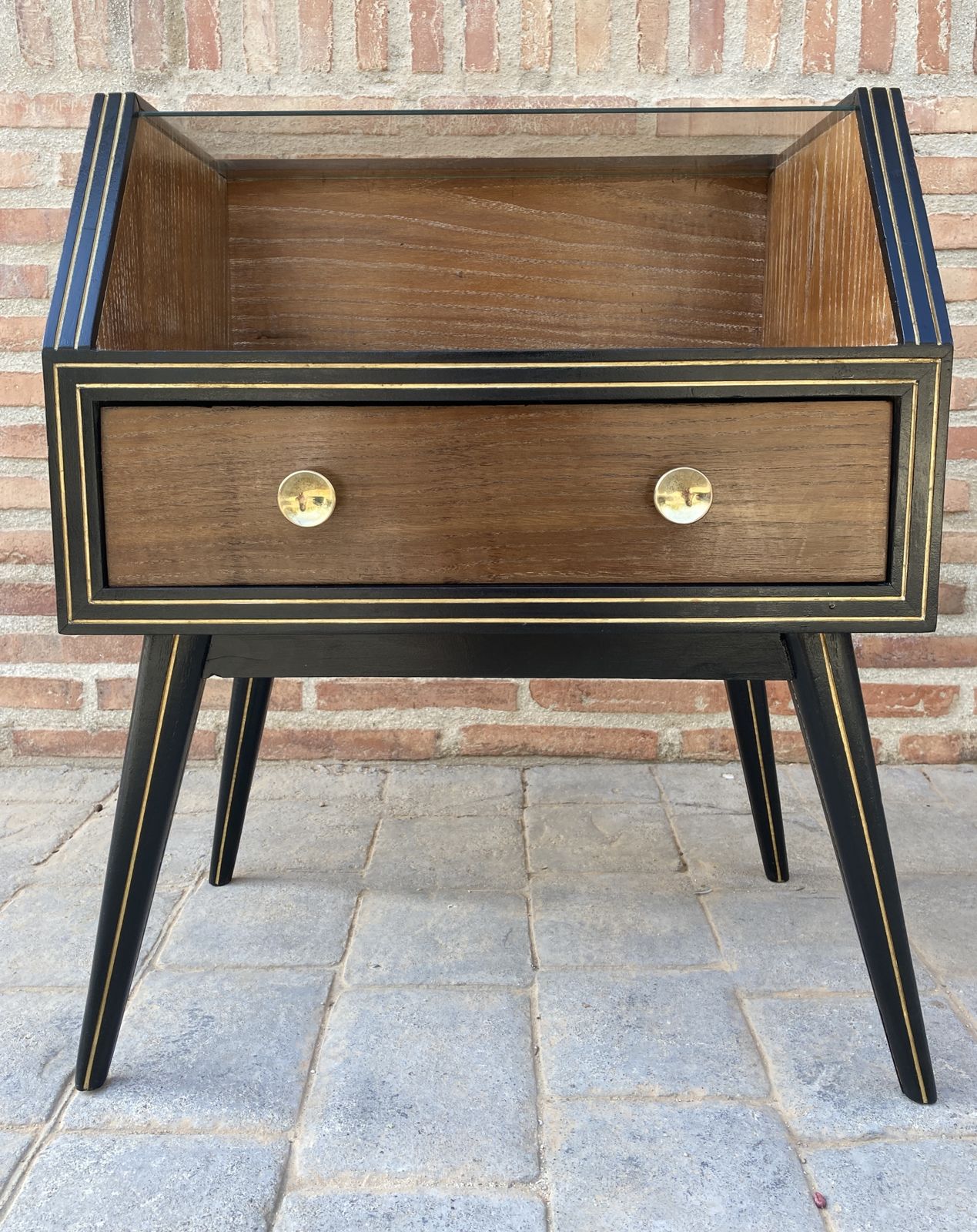 photo buy Mid Century Italian Nightstands With Glass, 1960s, Set Of 2