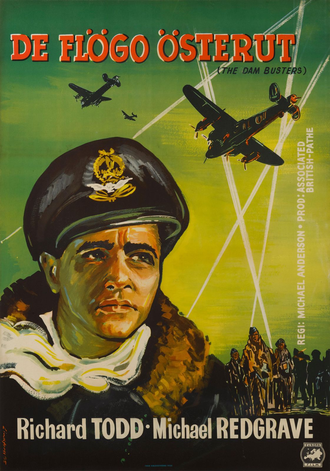The Dam Busters / De Flogo Osterut Original Swedish Film Poster 1955 photo Art