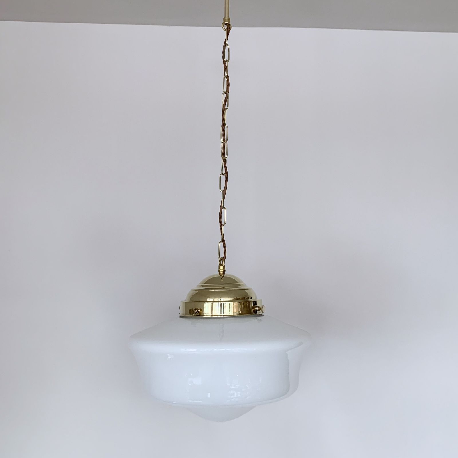Contemporary School House Shades With Polished Brass Galleries photo buy
