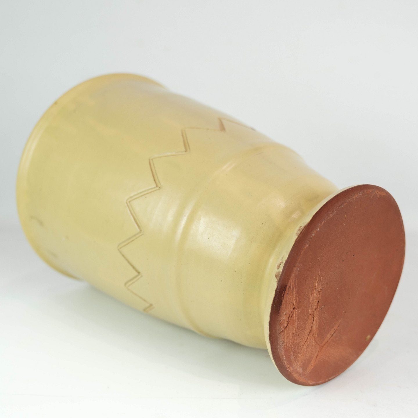 Ceramic Vase With Light Glaze And Simple Pattern Of Danish Ceramics From The 1960s. photo vinterior