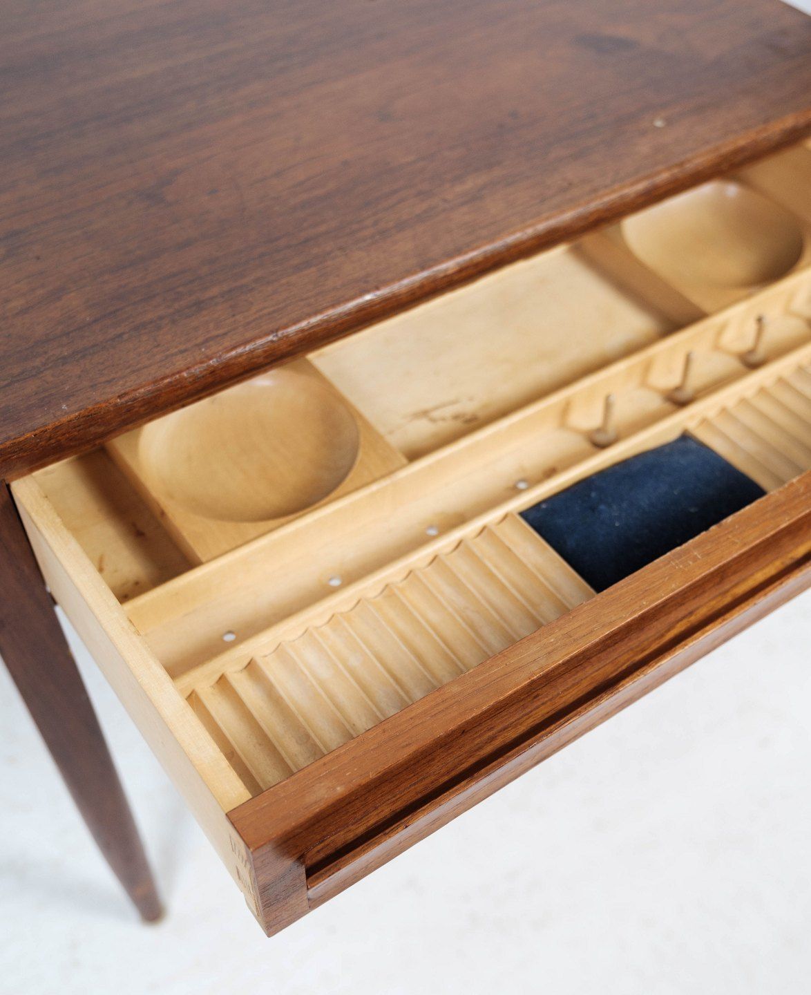 Side Table With Teak Flaps Of Danish Design Manufactured By Silkeborg Møbelfabrik In The 1960s. photo vinterior