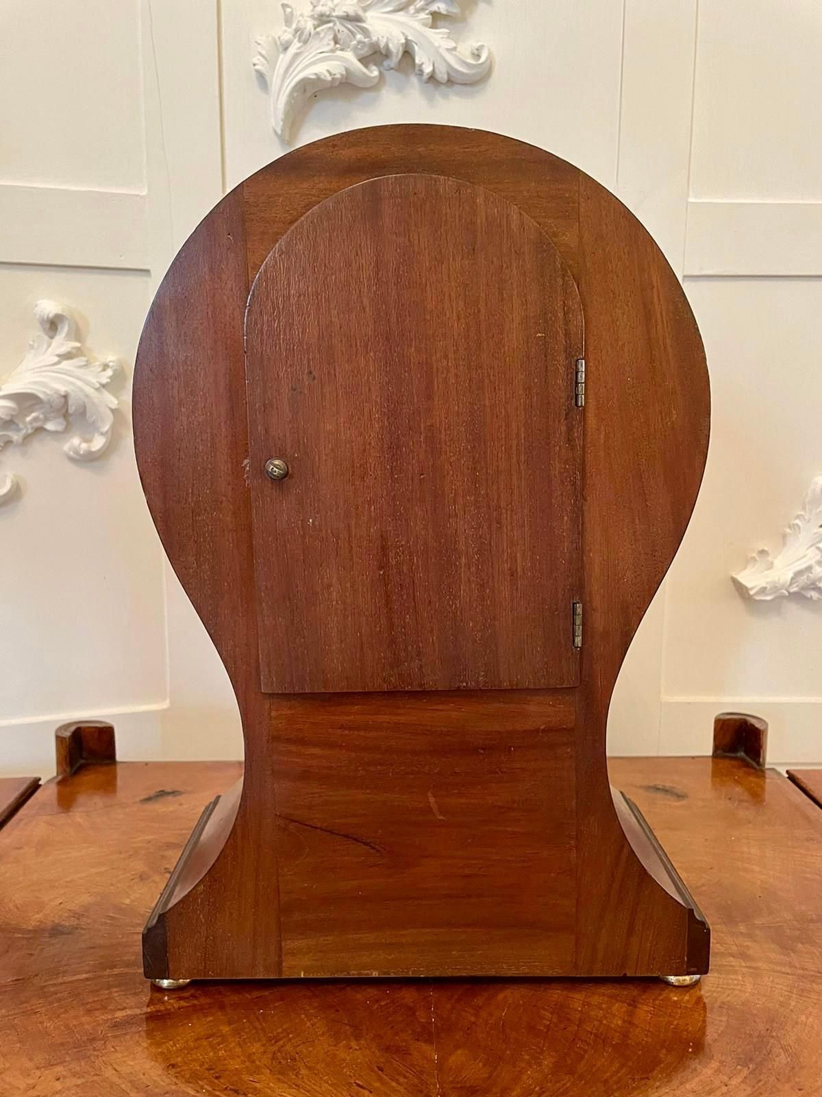 Large Antique Edwardian Inlaid Mahogany Balloon Shaped Mantel Clock photo buy