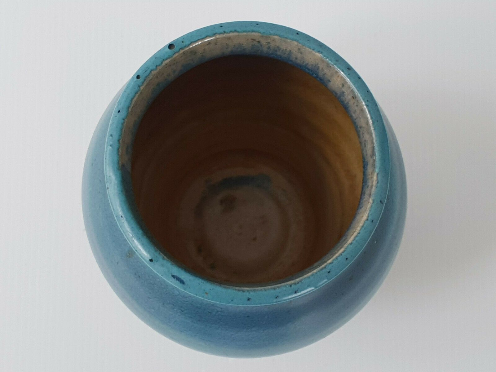 Superb Vintage Vase 1960 Ceramic Stoneware French Blue Gauloise 60s 1960s photo for sale