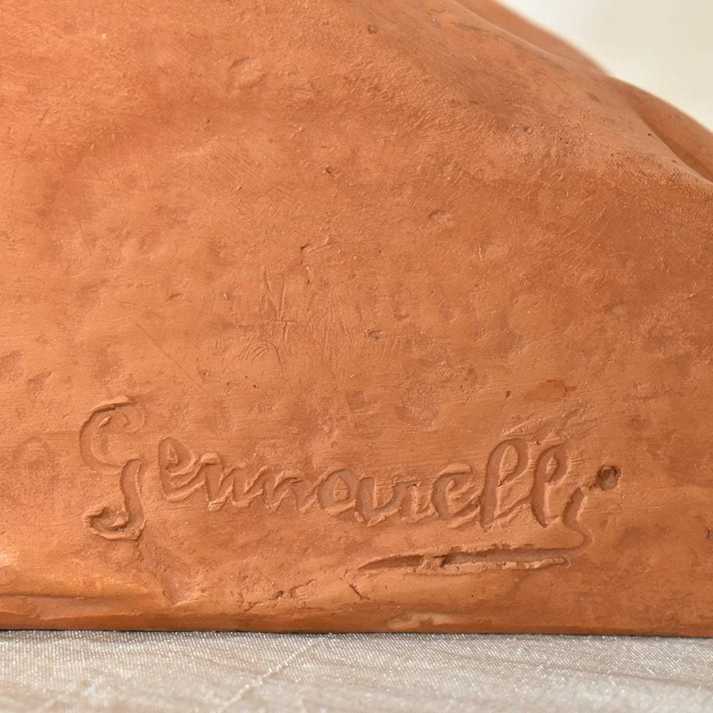 photo furniture Art Deco Sculpture, Nude Woman, Terracotta, Signed Gennarelli, 20th Century. (Stte60)