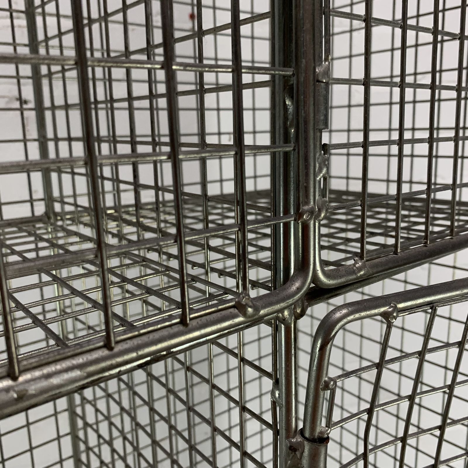 Large Vintage Wire Frame 6 Door Locker Unit photo for sale