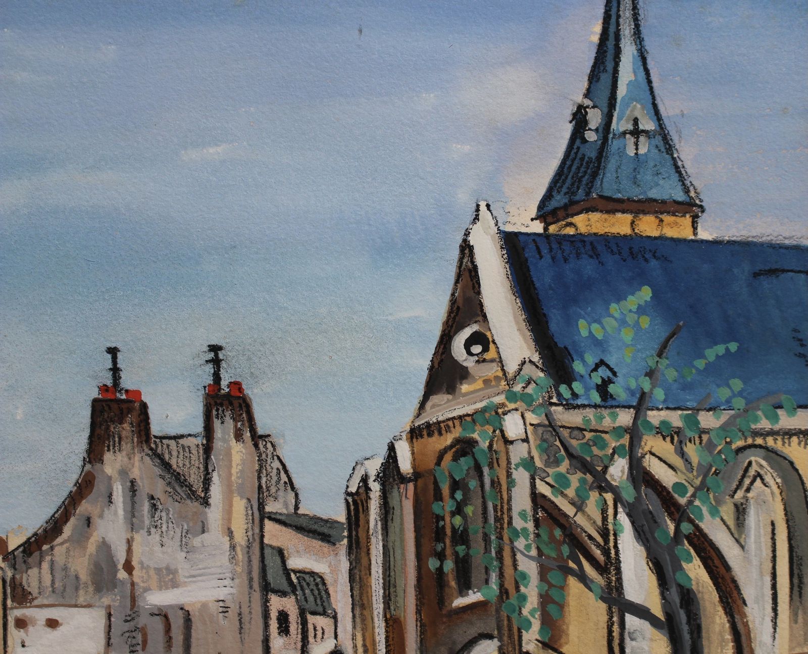 View Of Saint Médard Church Paris' By Lucien Génin (Circa 1930s) photo vintage