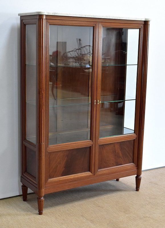 All Faces Showcase In Solid Mahogany, Louis XVI Style   Late 19th Century