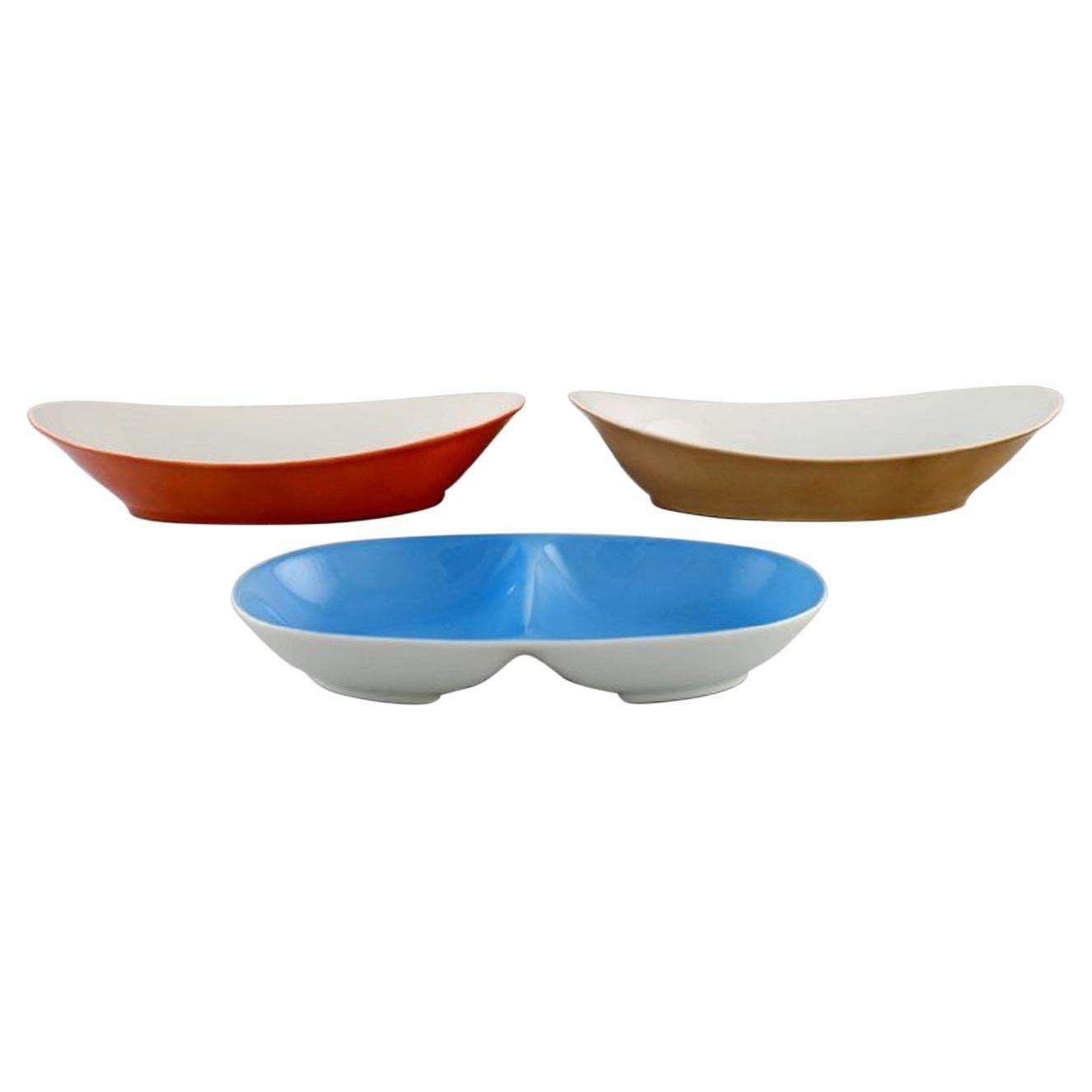 Kenji Fujita For Tackett Associates, Three Bowls In Porcelain, Dated 1953 56
