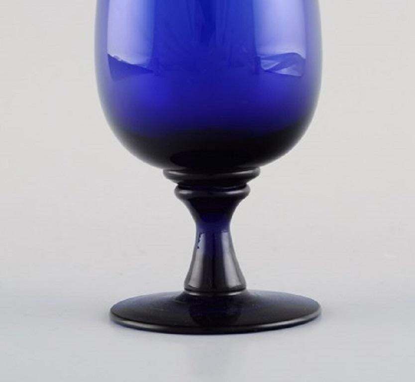 Monica Bratt For Reijmyre, Eight Sherry Glasses In Blue Mouth Blown Art Glass photo 293.0