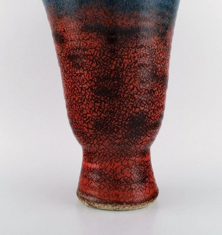 Accolay, France, Large Art Deco Vase In Glazed Ceramics, 1940s photo 733.0
