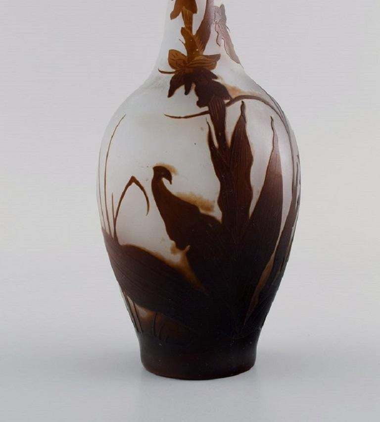 Early Emile Gallé Vase In Frosted And Brown Art Glass, Early 20th C. photo Home Decor
