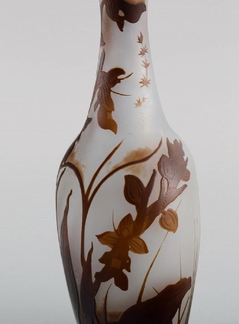 Early Emile Gallé Vase In Frosted And Brown Art Glass, Early 20th C. photo 1758.0