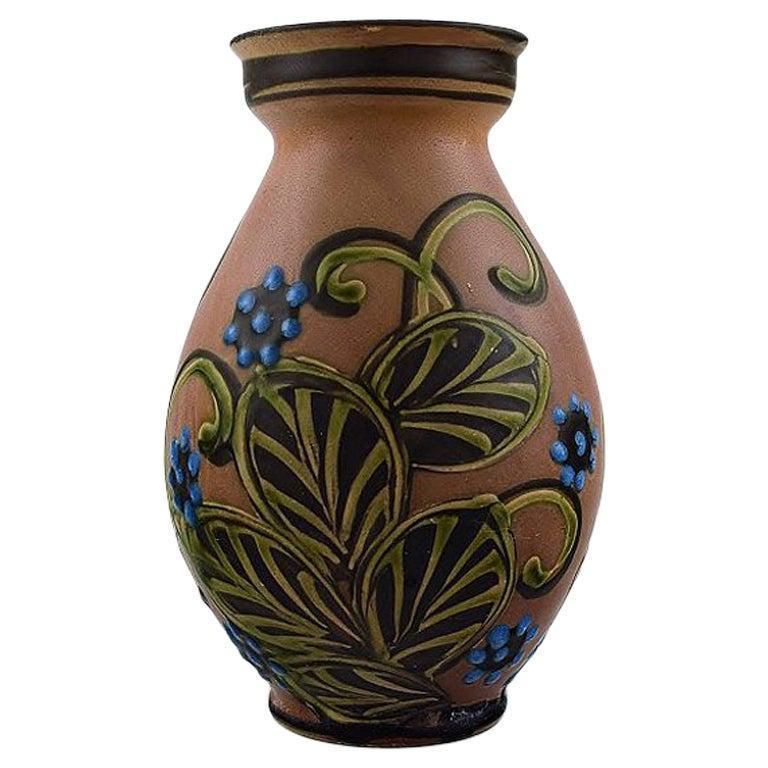 Kähler, Hak, Glazed Stoneware Vase In Modern Design, 1930s 1940s