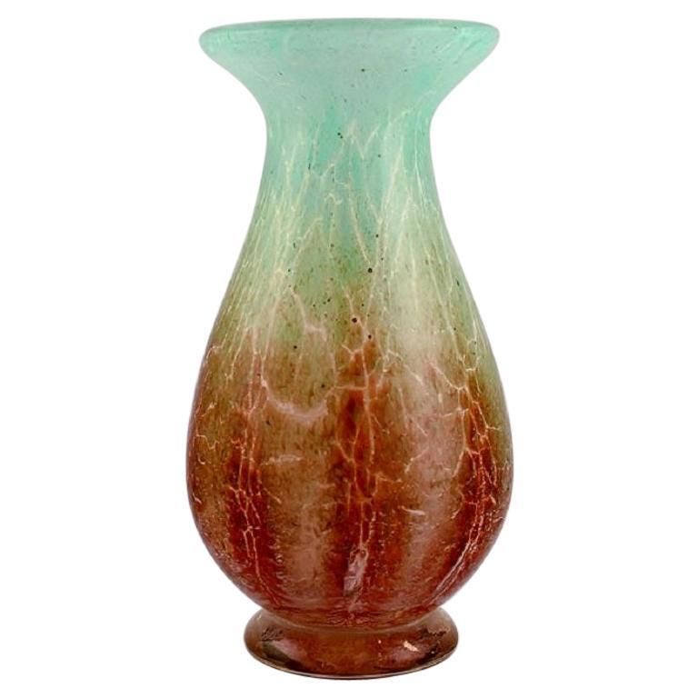 Karl Wiedmann For Wmf, Ikora Vase In Mouth Blown Art Glass, Germany, 1930s