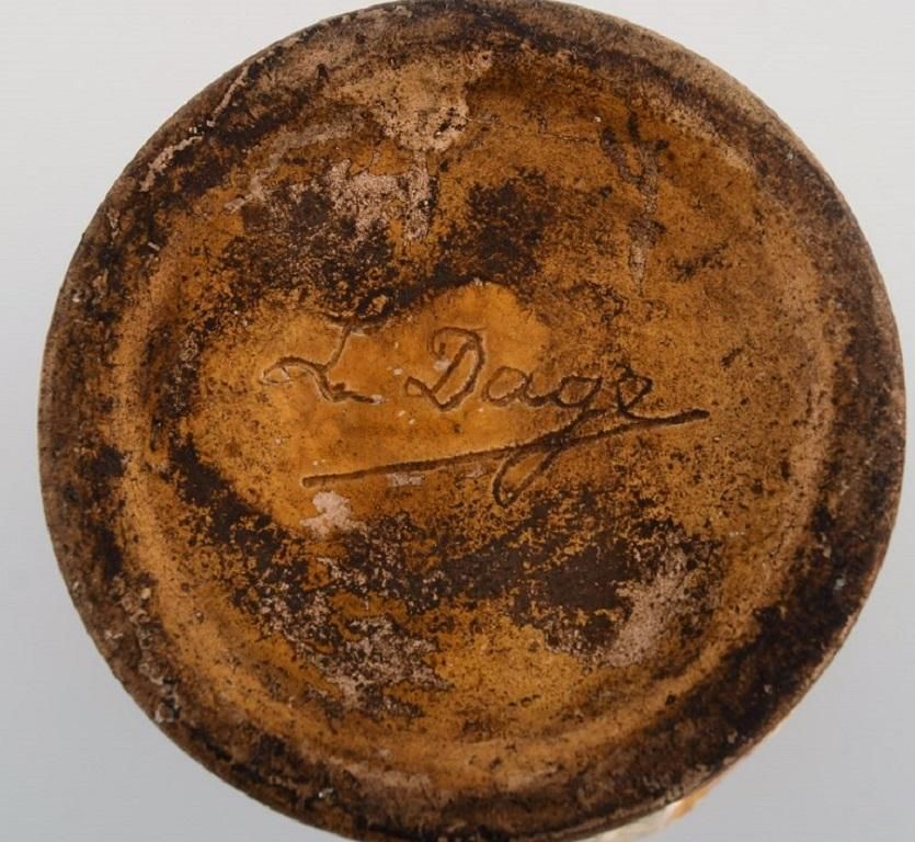 Louis Dage, French Ceramist, Unique Vase In Glazed Ceramics, 1930s photo vinterior
