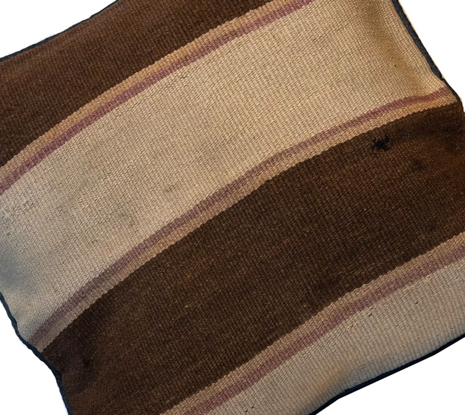 Hand Made Brown Cream Wool Kilim Cushion Cover Country House Scatter Pillow 40x40cm photo 55.0