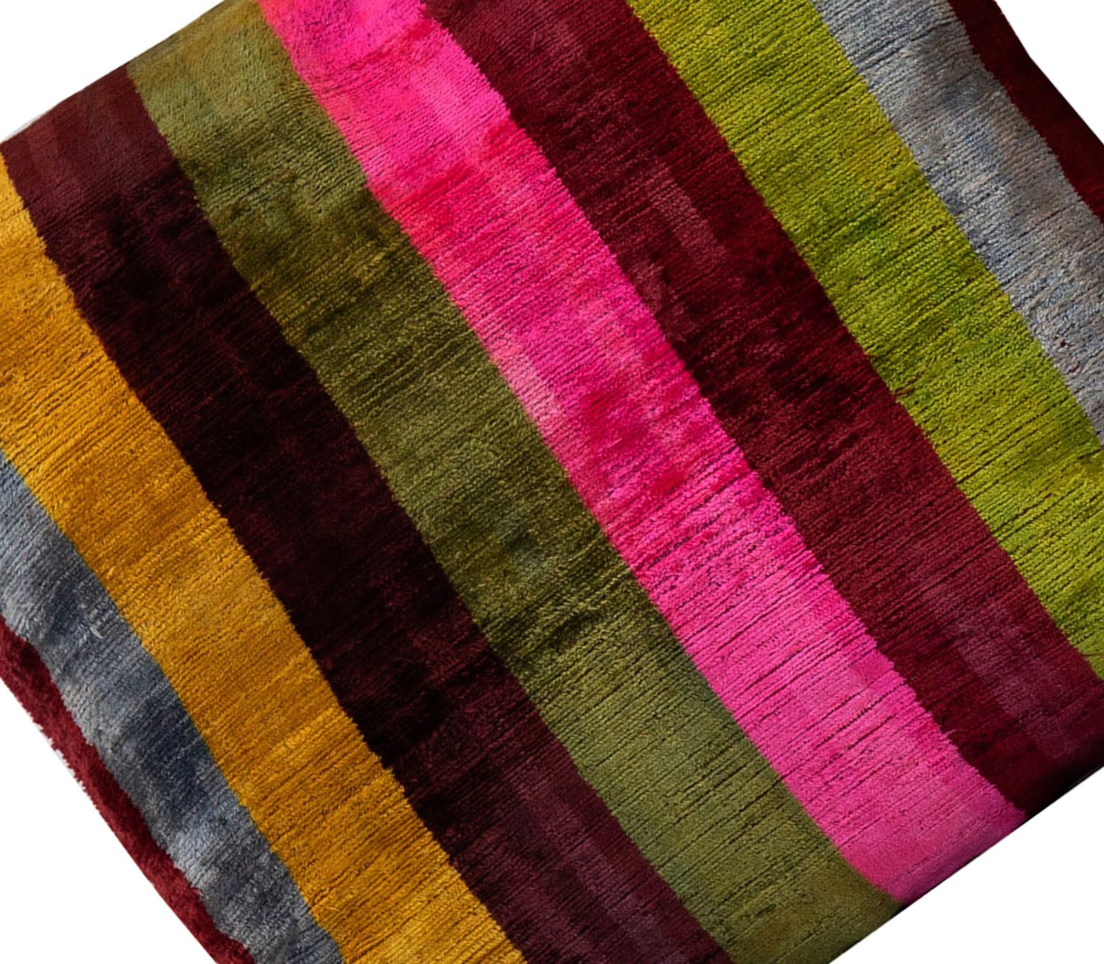 Handmade Multi Coloured Velvet And Silk Cushion Cover 45x45cm photo Textiles