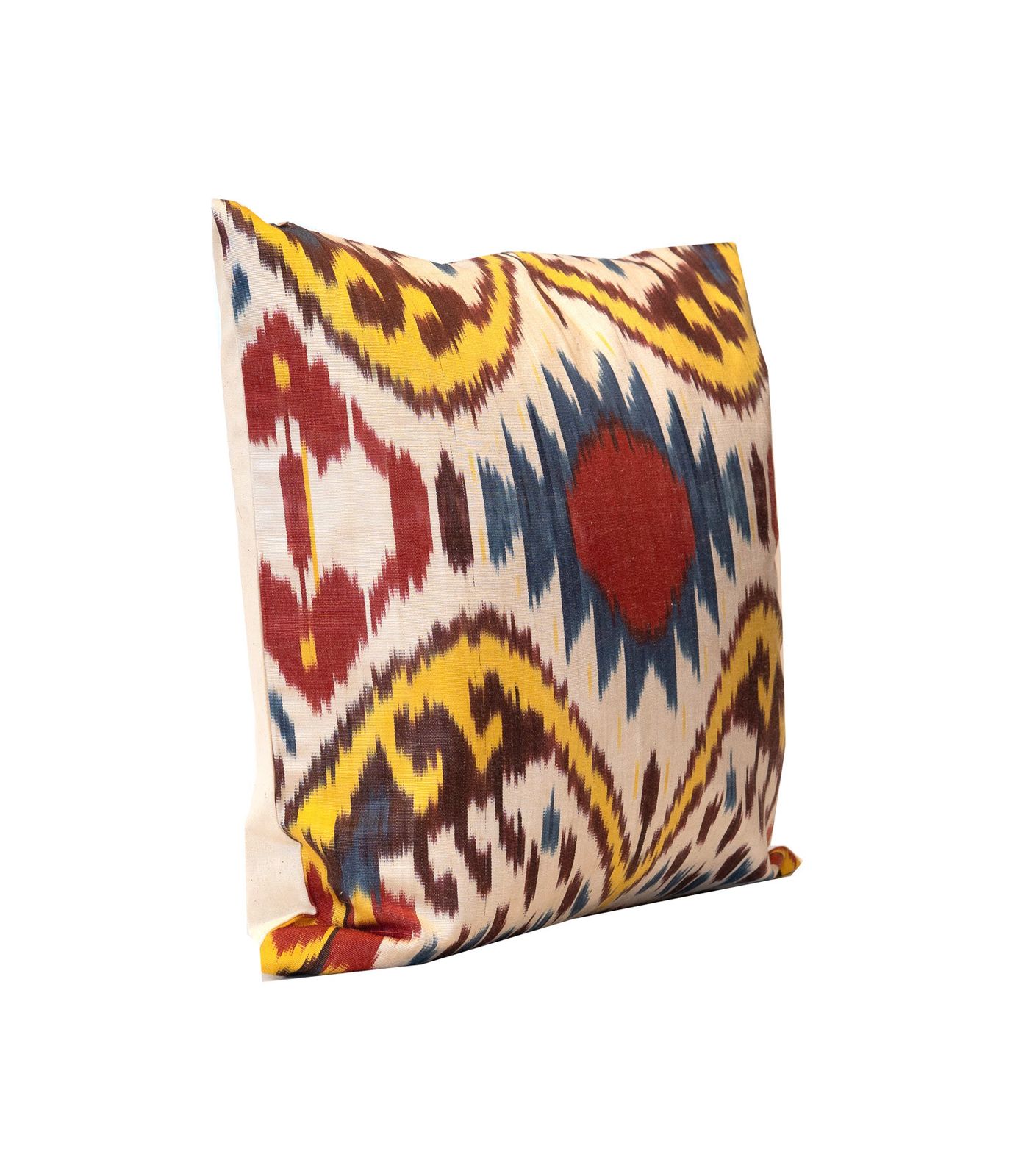 Handwoven Pure Silk Cushion Cover Ikat Design Scatter Pillow 45x45cm photo furniture