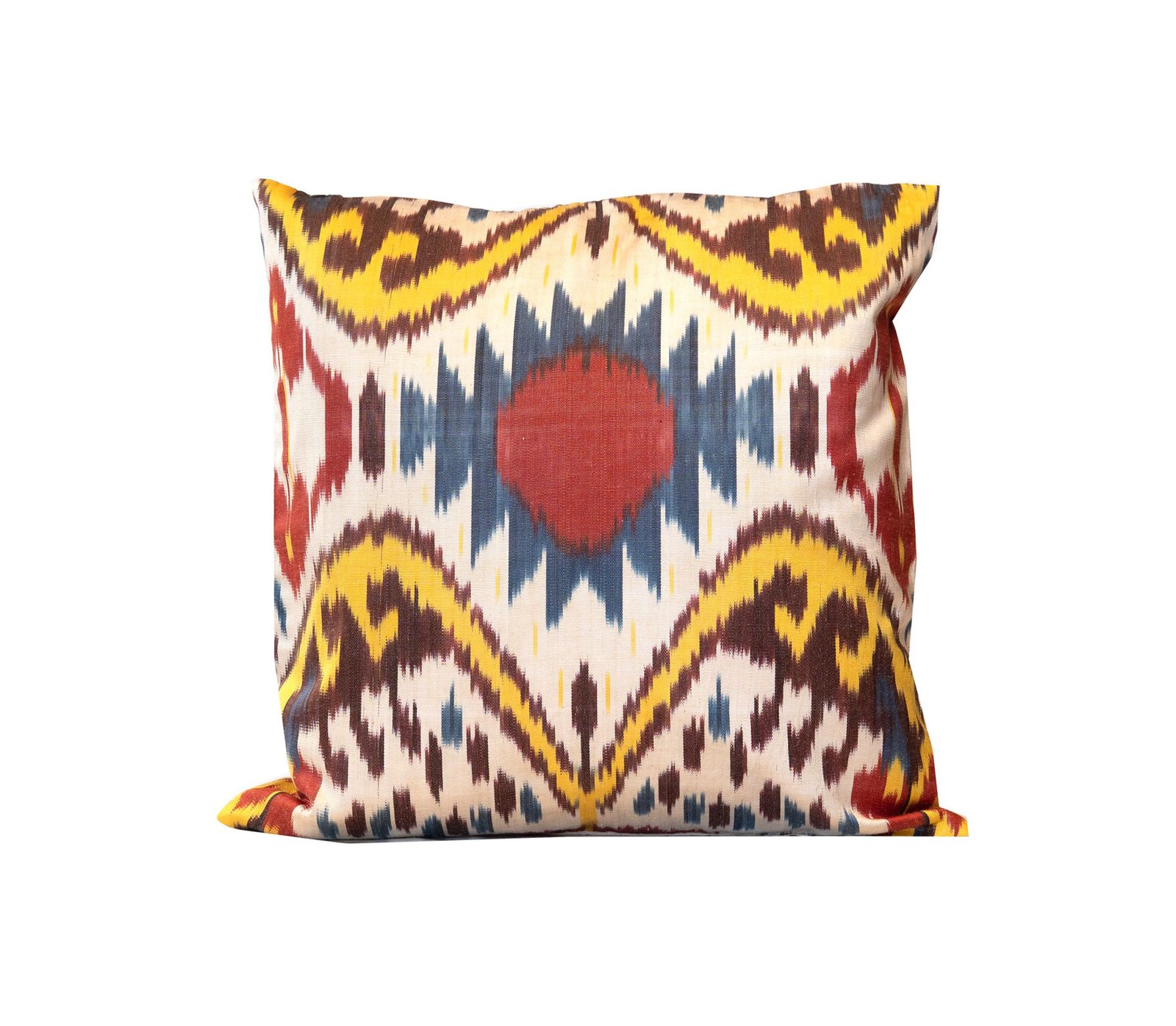 Handwoven Pure Silk Cushion Cover Ikat Design Scatter Pillow 45x45cm
