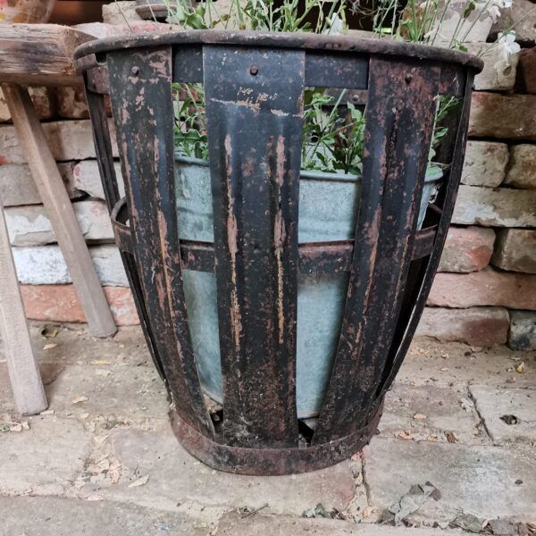 Very Old Demijohn Metal Rack Or Cage From Vineyard In Hungary photo furniture