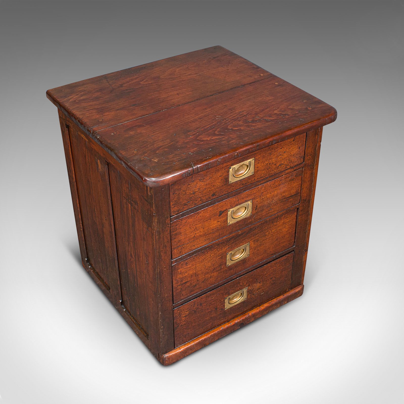 Antique Chest Of Drawers, English, Pitch Pine, Shop Retail, C.1870 photo vintage