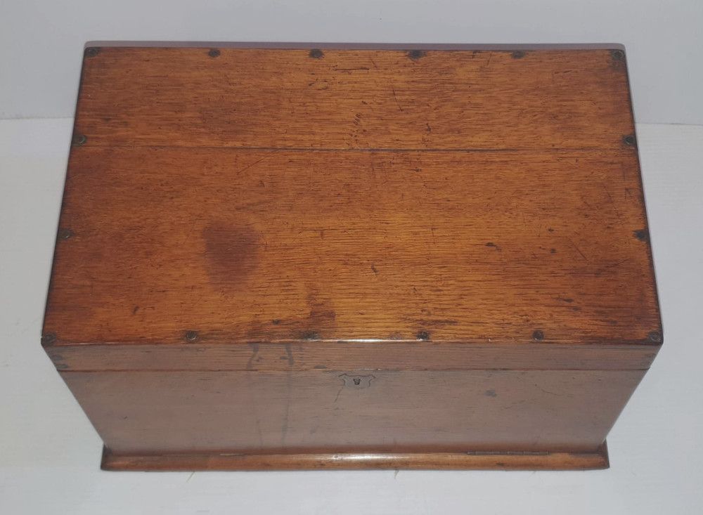19th Century Oak Stationary Writing Box photo 593.6423