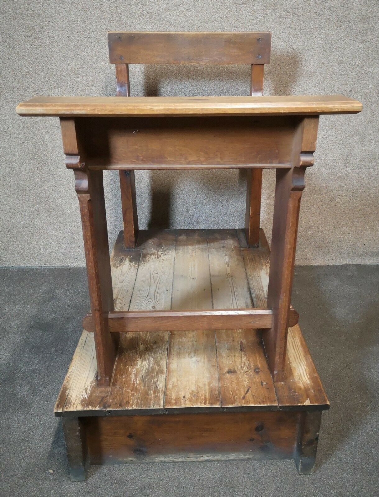 Antique Oak & Pine School Desk photo vinterior