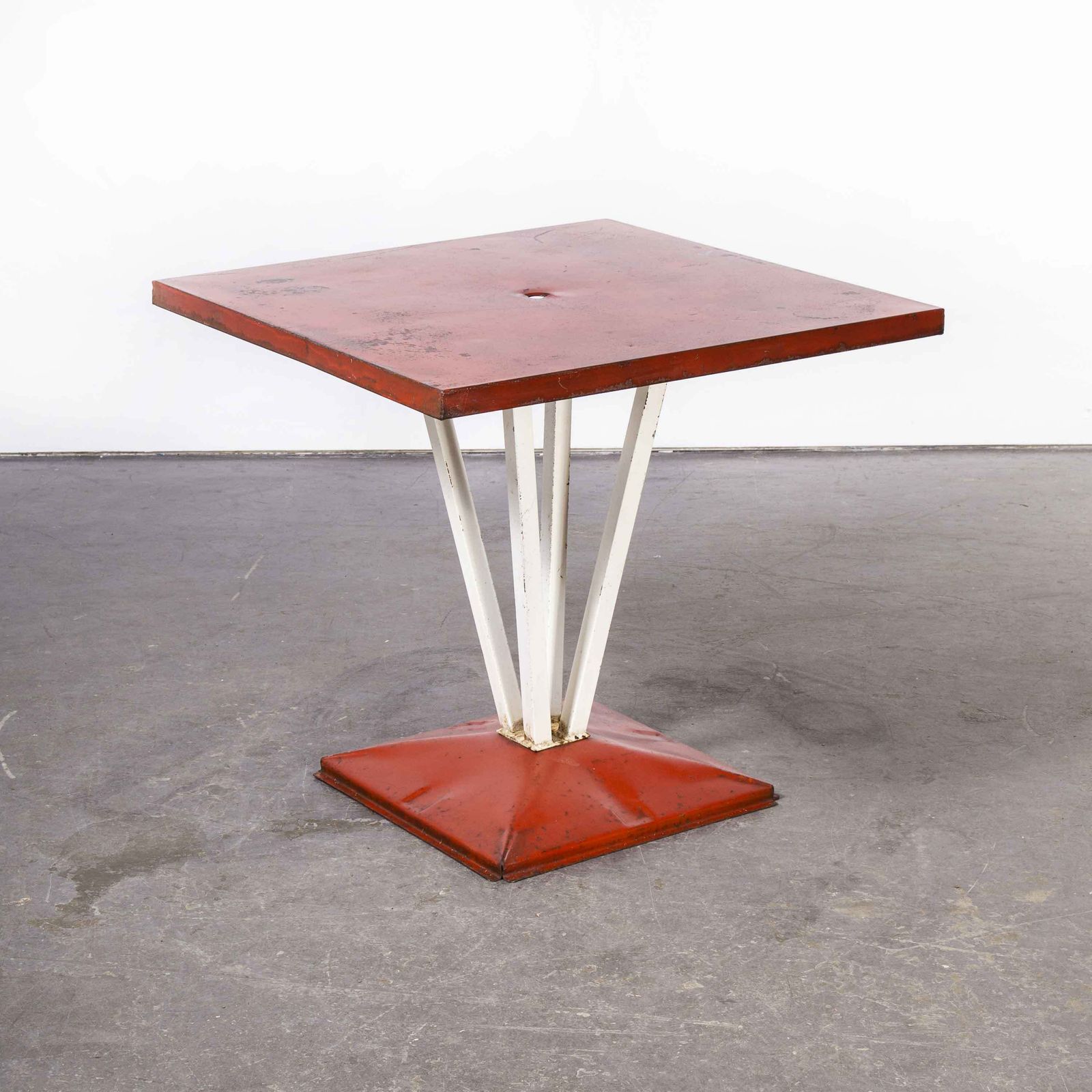 1950’s Original French Tolix Outdoor Dining Table – Four Column Base
