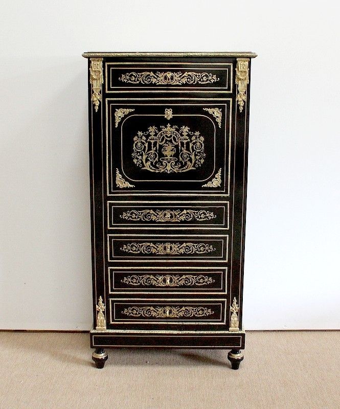 Secretary In Blackened Wood, Napoleon III, Period 19th Century photo furniture