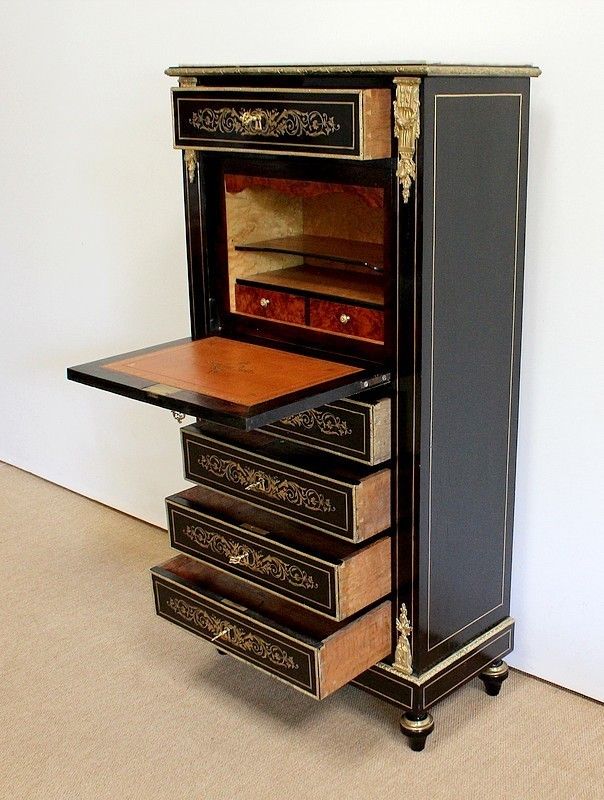 Secretary In Blackened Wood, Napoleon III, Period 19th Century photo 5263.3