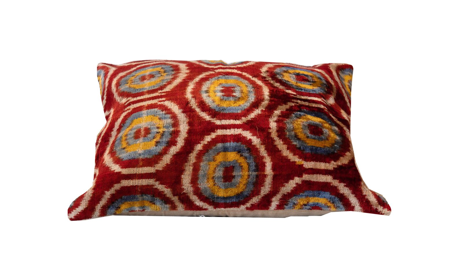 Red Spotted Pattern Cushion Cover, Handwoven Velvet Scatter Pillow  45x45cm photo furniture