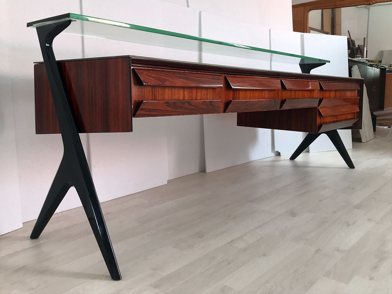 Italian Midcentury Sideboard Or Vanity Dresser By Vittorio & Plinio Dassi, 1950s photo for sale