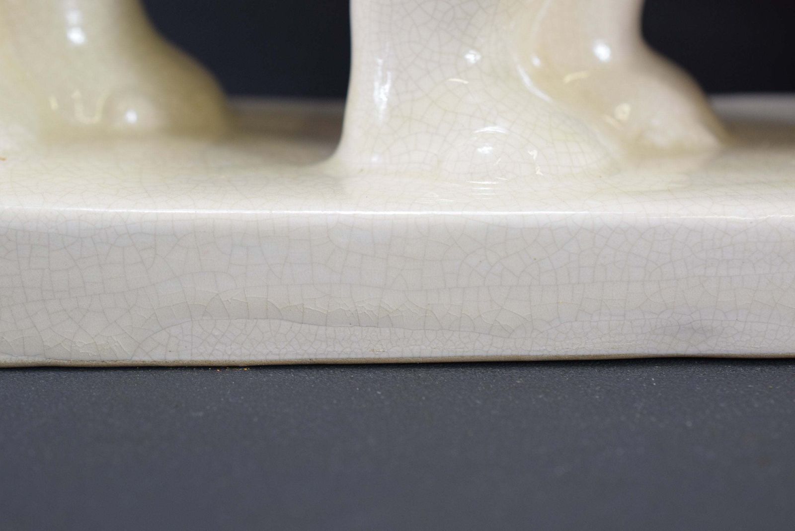 Art Deco White Ceramic Elephants Statue By Ste Radegonde Lemanceau photo 283.0
